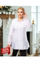 M16901 KOSZULA GABI Z FALBANKĄ BIAŁA M16901 KOSZULA GABI Z FALBANKĄ BIAŁA